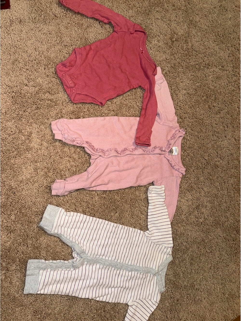 Baby Girls' Long Sleeve Onesies and Sleepers Set - Size 0-3 Months